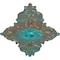 Ekena Millwork Melchor Diamond Medallion (Canopies up to 4"), 67 1/4"W x 43 3/8"H x 4"ID x 2"P, Copper Green Patina CM70X43MLCGS - alternate 4